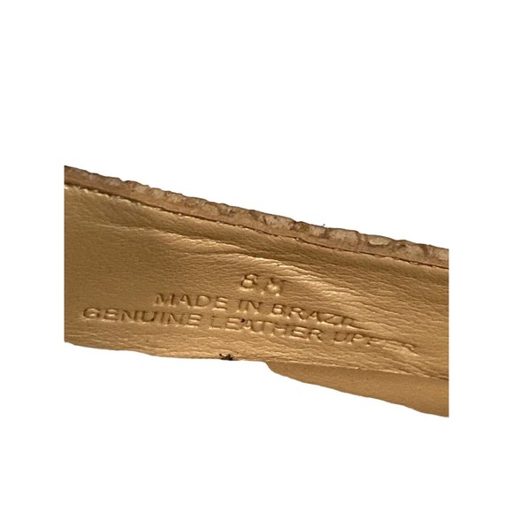 Talbots Beige Light Brown Snake Skin Embossed Chunky heel Pumps Career Size 8 M - Picture 10 of 11